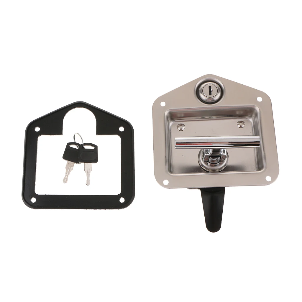 Stainless Steel RV Trailer Camper T- Handle Locking Door Lock Latch Tool Box