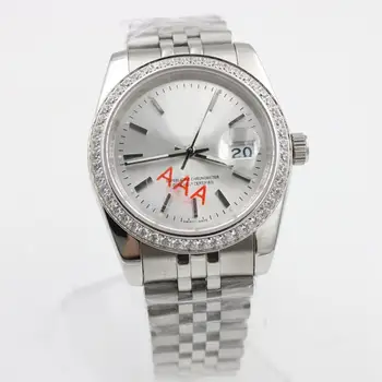 

luxury watch men AAA 36mm automatic mechanical No battery sweeping Date JUST stainless steel watches 2813 136