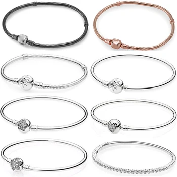 

Kakany High Quality 925 Sterling Silver Classic Simple Heart-shaped Basic Bracelet Snowflake Zircon Suitable For Female Bracelet
