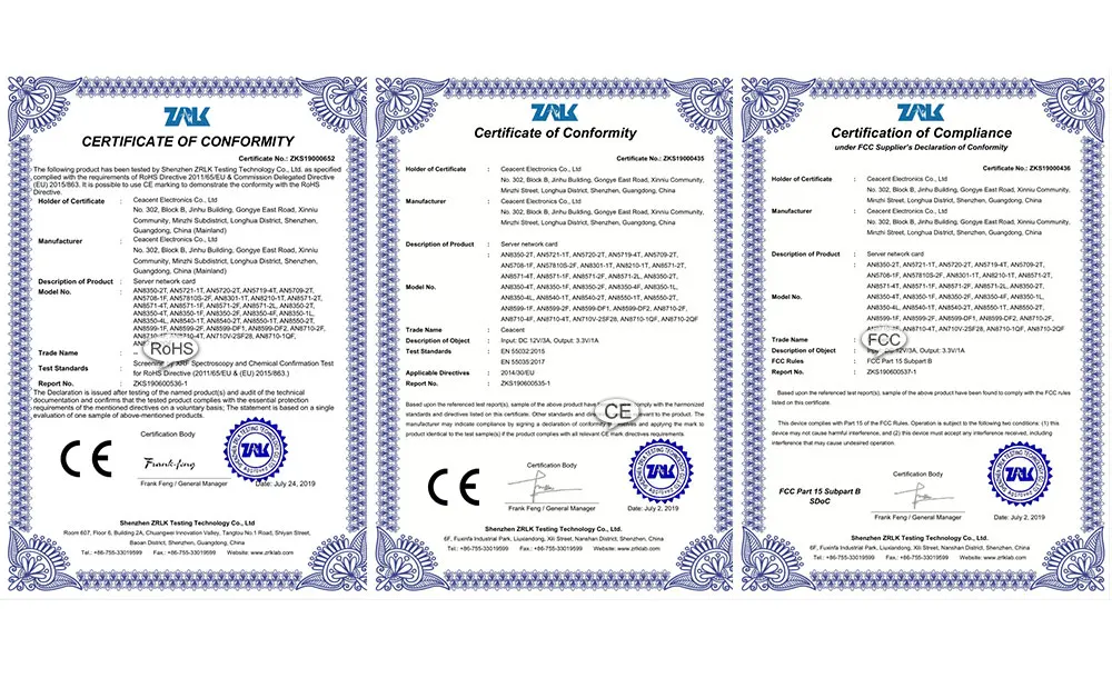 XL710-QDA2 40G NIC с QSFP+ PCIe3.0 X8 Dualport Intel X710BM2