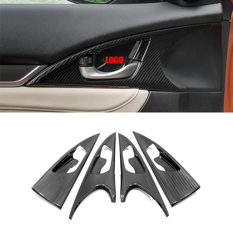 ABS матовая/углеродное волокно для Honda Civic 10th Автомобильная внутренняя дверная чаша защитная рамка накладка наклейка автомобильные аксессуары 4S
