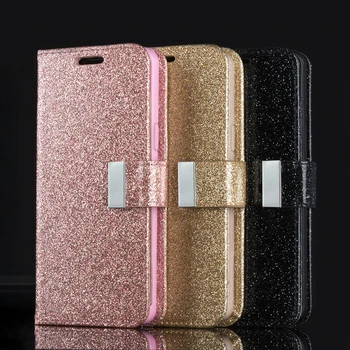 

L-FADNUT Bling Leather Wallet Case For Samsung S20 Ultra S7 edge Flip Purse For S10 S9 S8 Plus 360 Protective Button Capa Coque