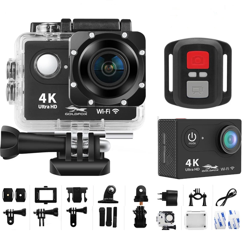 Câmera de Ação Gravação de Vídeo 30m à Prova Ângulo de 170 Ultra Wi-fi Controle Remoto dv Subaquática D'água ° hd 4k H9r - Image 2