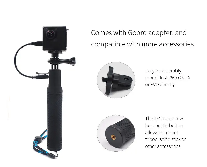 Power bank рукоятка для Insta360 ONE X& EVO селфи палка для рук Gaip зарядное устройство концентратор USB выход для Insta 360 Gopro 45