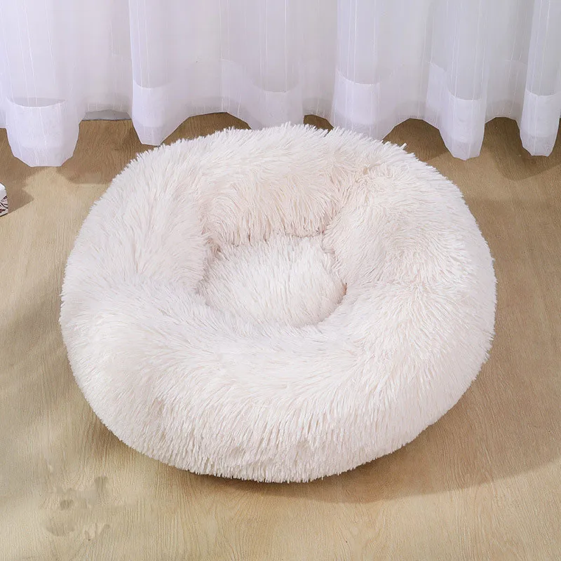 Кровать для питомца собаки Удобная пончик Cuddler круглая кровать для собаки ультра мягкая моющаяся собака и кошка подушка кровать(несколько размеров - Цвет: Beige
