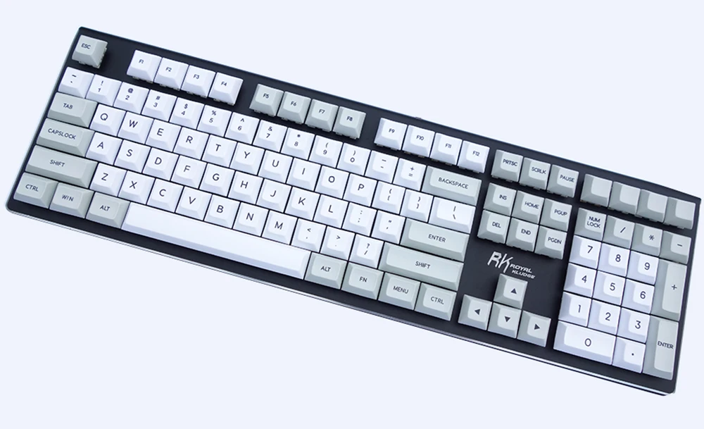 117 клавиш белый-светильник, серый PBT DSA Keycaps ANSI ISO Layout Dye-subbed или пустой для Cherry MX Switches Mechanical Keyboard