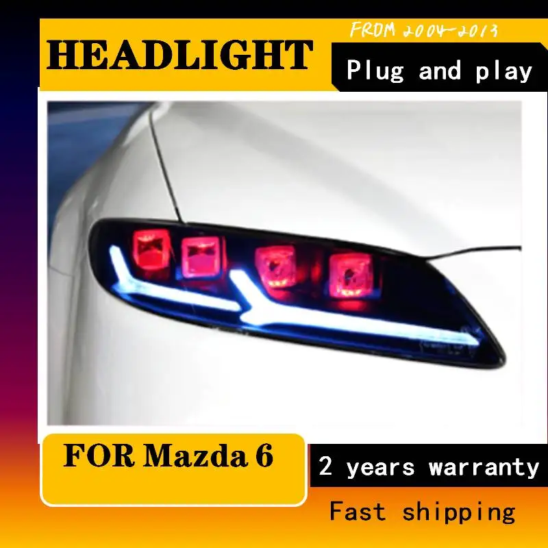 CarStylingHeadLampForMazda6Headlights20042013Mazda6AllLED