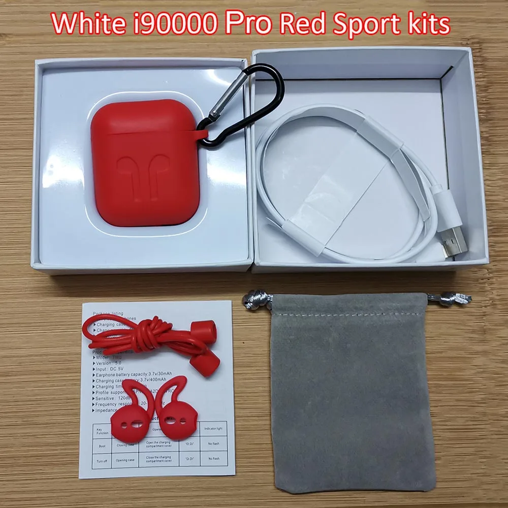 Original Redcase I90000Pro Tws Aire2 gps беспроводной Bluetooth наушники 8D супер бас скользящие Регулятор громкости Наушники 1536U PK i5000 i9000TWS - Color: Original Redcase