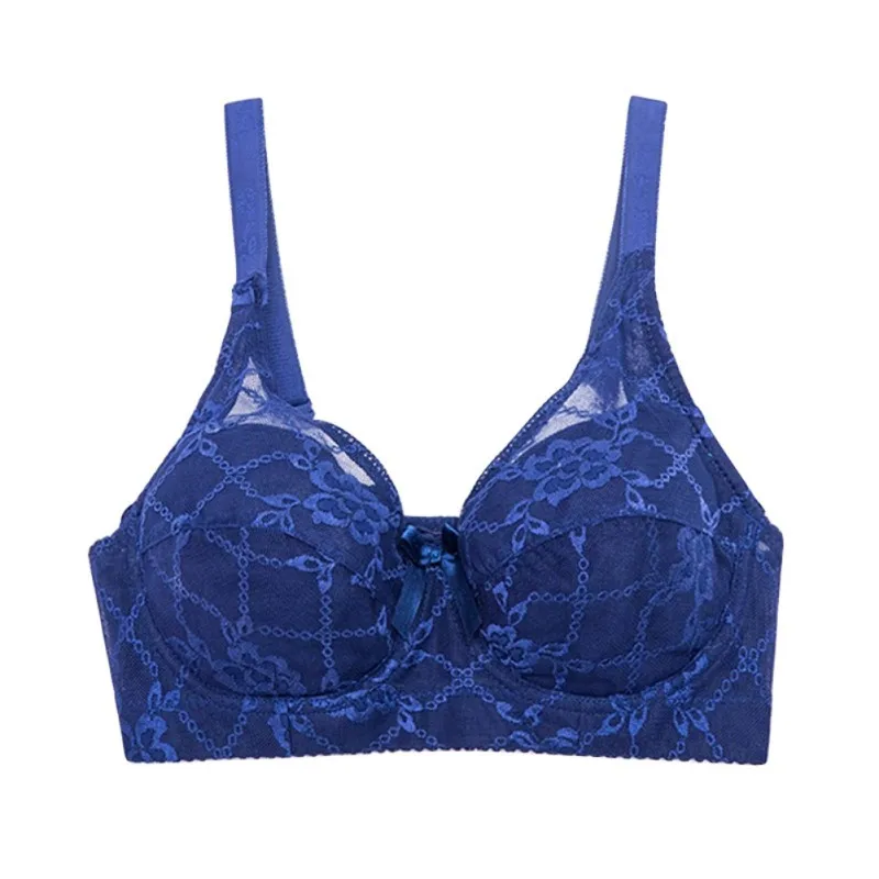 Women Padded Up Embroidery Lace Bra Sexy Underwire Summer Lace