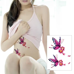 Waterproof Temporary Black Sketchs Flowers Tattoo Stickers Flash Fake Body Tattoos for Women