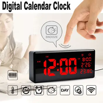

LED Digital Alarm Clock with USB Port Snooze Table Clock Electronic Clock Desk Alarm Clock USB Timer Calendar °C- Thermometer