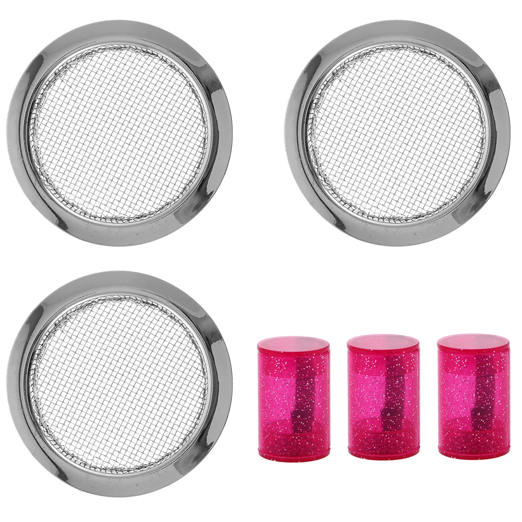 Ukulele Finger Shot Rhythm Sand Shaker Hammer with Guitar Sound Hole Inserts Screen Speaker Grill for Dobro Guitar Accessory