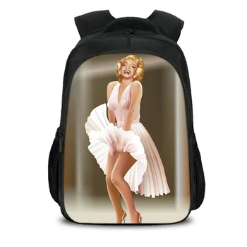 

2020 Hot Marilyn Monroe Students Backpack Film Star Backpack for Girls Cool Monroe with Gun Women Laptop Bag School Bag Backpack