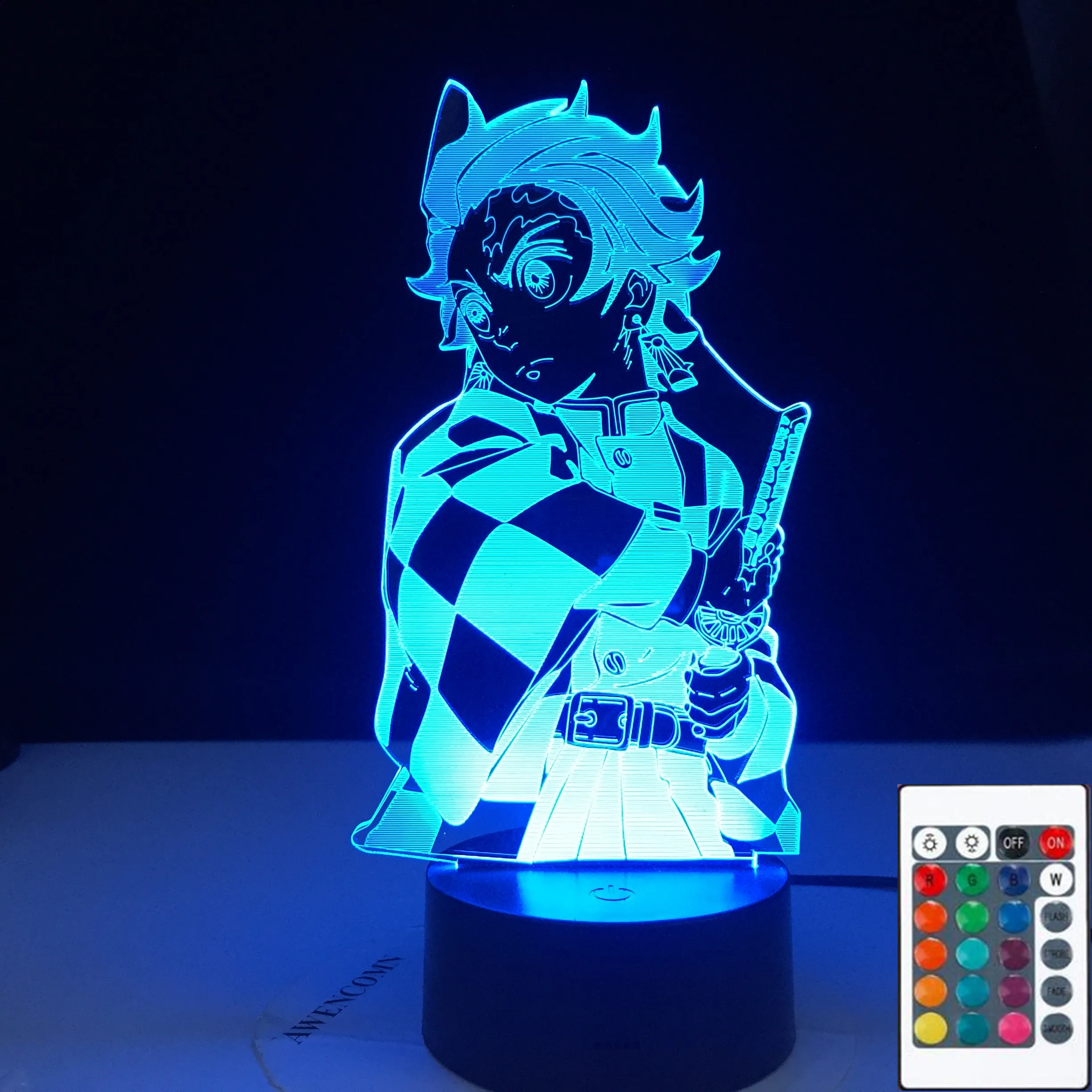 3D Illusion Lamp Led Night Light Kimetsu No Yaiba Tanjiro Kamado Figure per Kids Bedroom Decor Kids Demon Slayer Gift