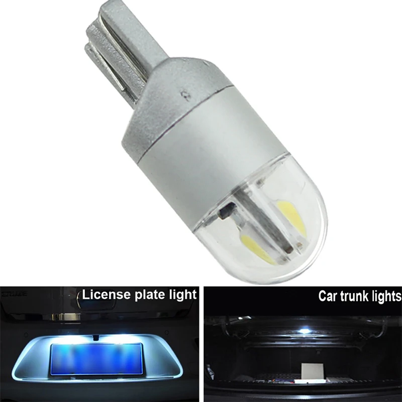 1x 5W5 W5W светодиодный лампы 3030 2 SMD 12В Автомобильный T10 светодиодный световой сигнал Автомобильный Клин сбоку внутренний купол лампа для чтения 12V 7000k белый 194 168