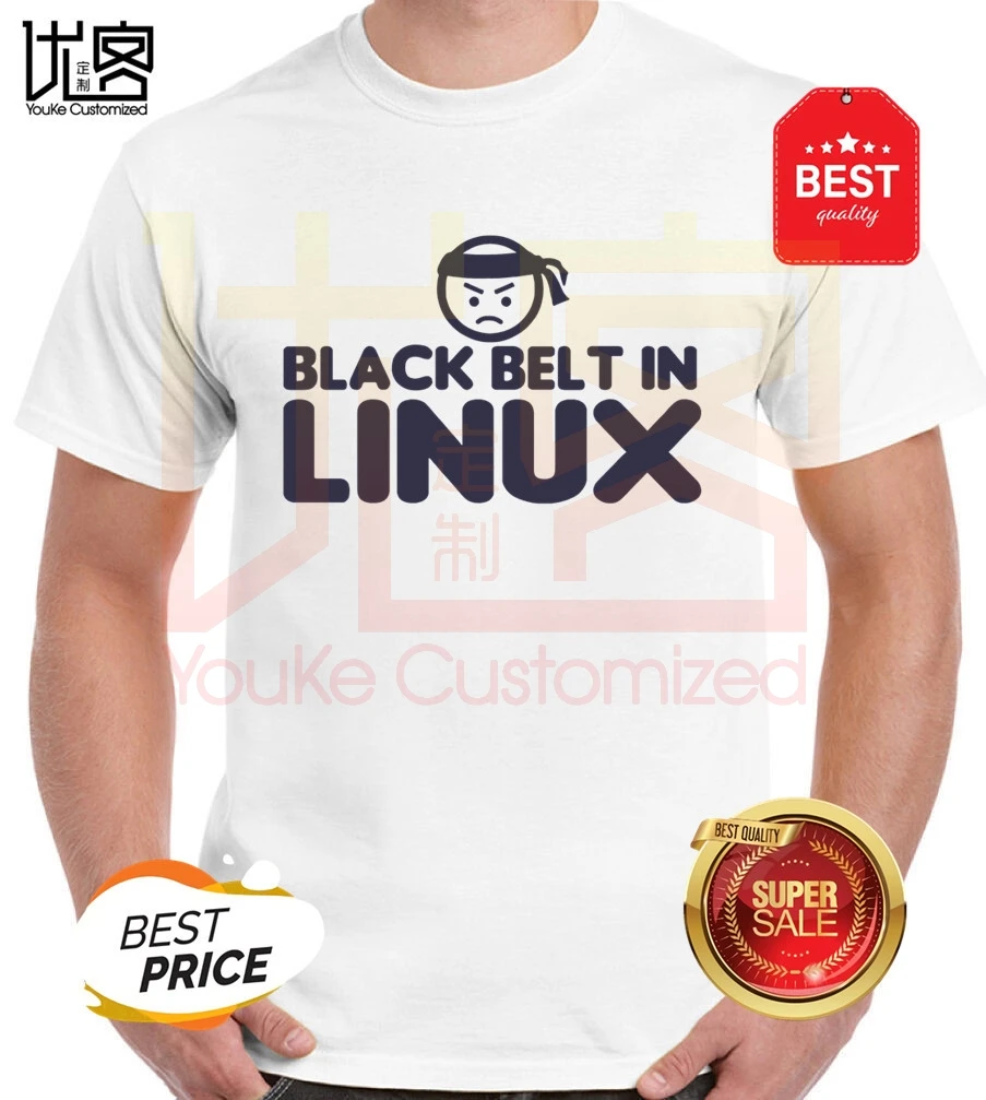 Программирование кодер мужская футболка Linux Root Sudo Fun с коротким рукавом 100% хлопок