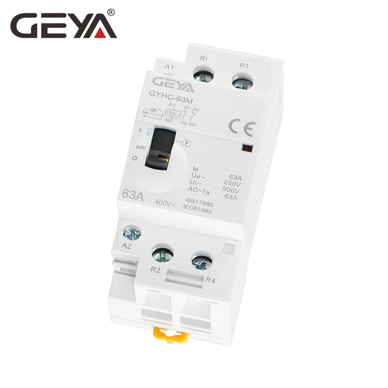 Бытовой модульный DIN рейка GEYA GYHC 2P 40A 63a 2NO или 2NC контактор переменного тока 230 В в с