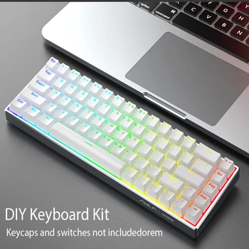 AULA F3168 Keyboard DIY Hot Swap Keyboard Kit Wired Bluetooth 2 4G 68 Keys Rainbow