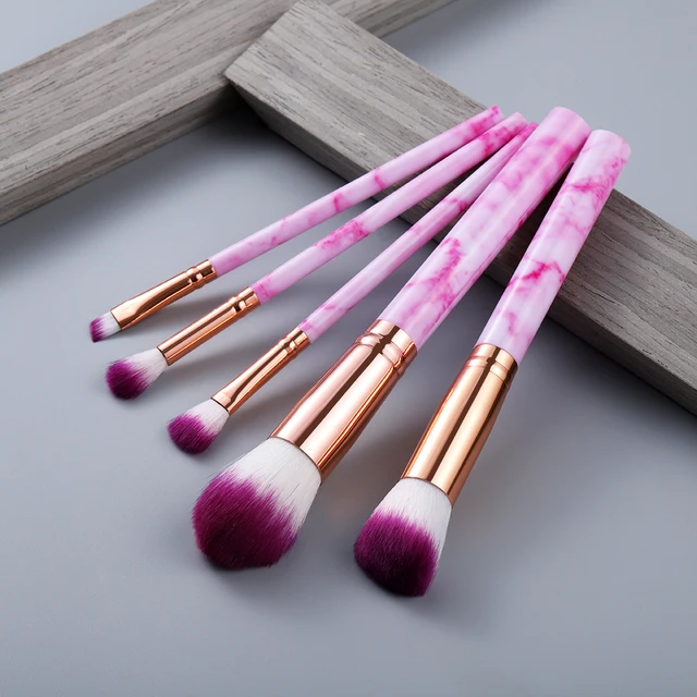 FLD 5/15Pcs Makeup Brushes Tool Set Cosmetic Powder Eye Shadow Foundation Blush Blending Beauty Make Up Brush Maquiagem 5pcs rose