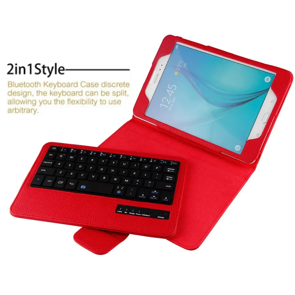 red Съемный Bluetooth для samsung Tab A 8,0 P200 Клавиатура чехол Подставка для samsung Tab A 8,0 P200 Беспроводная крышка клавиатуры - Цвет: red