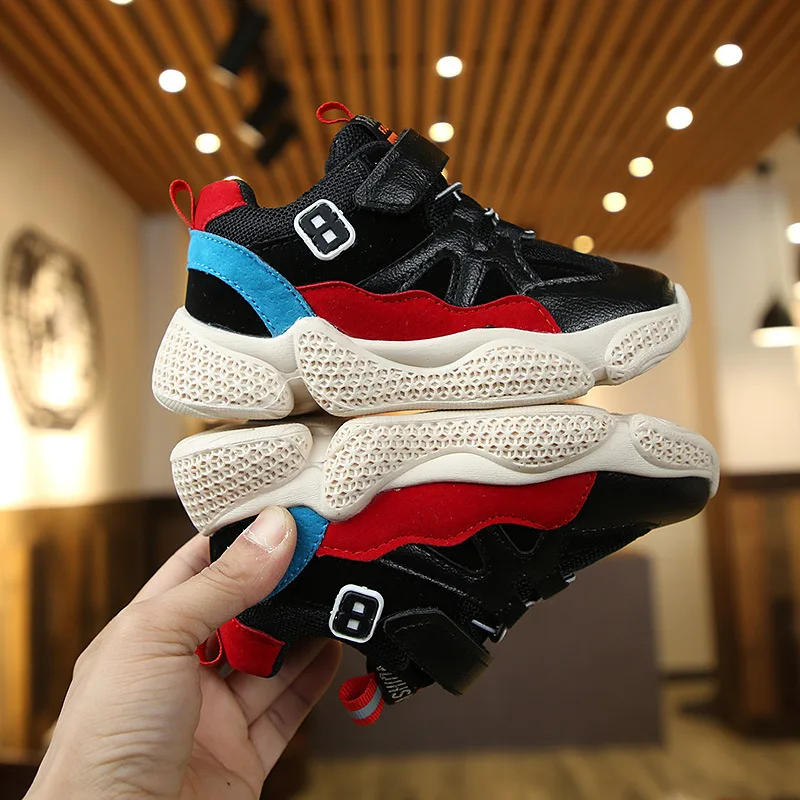Ins/ Модный громоздкий кроссовок для девочек; zapatos para nina; нескользящая Весенняя детская повседневная обувь; детские кроссовки