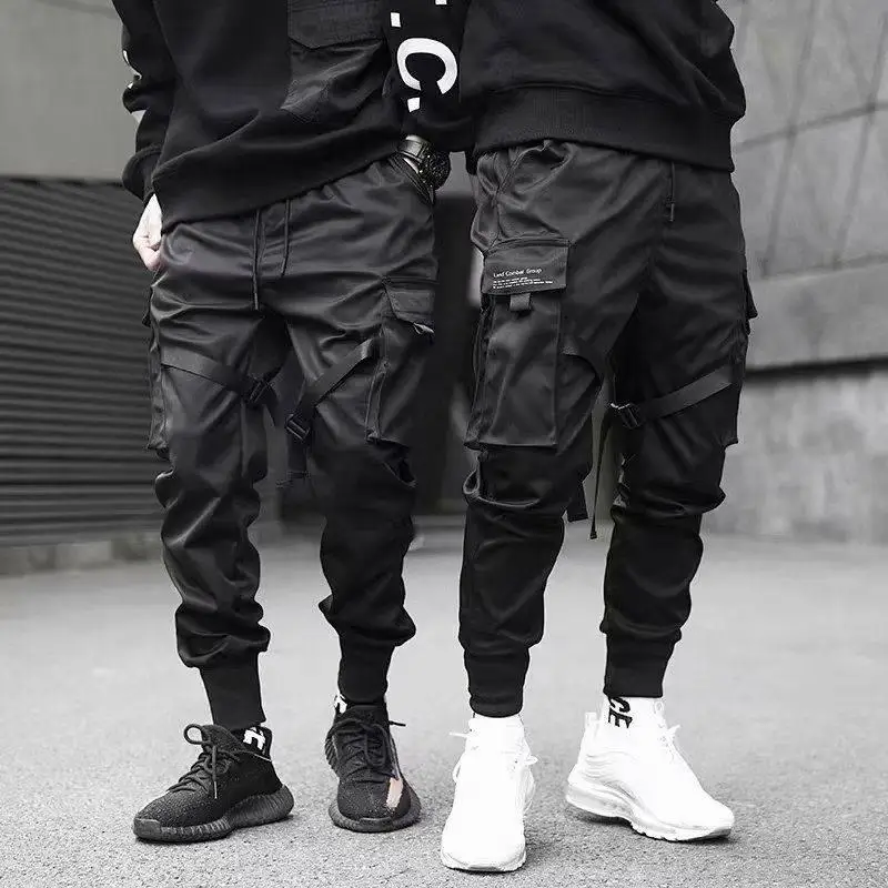 calças de jogging homem streetwear techwear hip