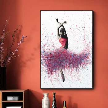 

Wall Abstract Art Canvas Painting Colorful Abstract Dancing girl Canvas Prints For Living Room Cuadros Home Decor No Frame