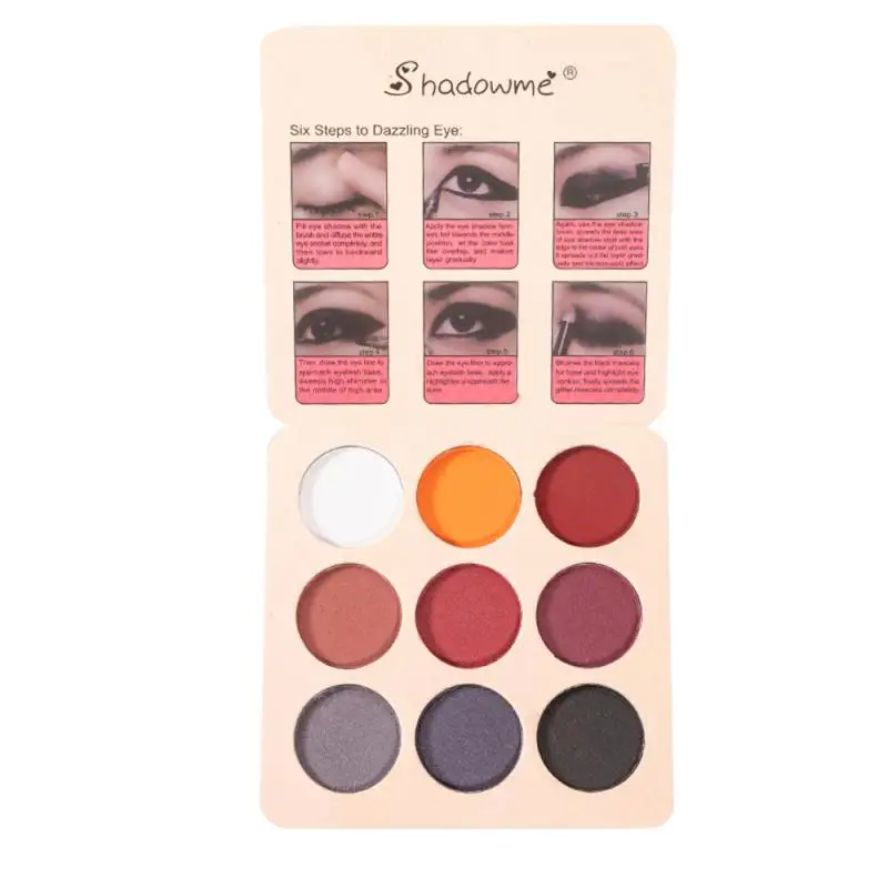 

9 Color Matte Eye Shadow Palette Makeup Shimmer Glitter Eyeshadow Smoky Pigment Mineral Eye Shadow Waterproof Cosmetic T0983