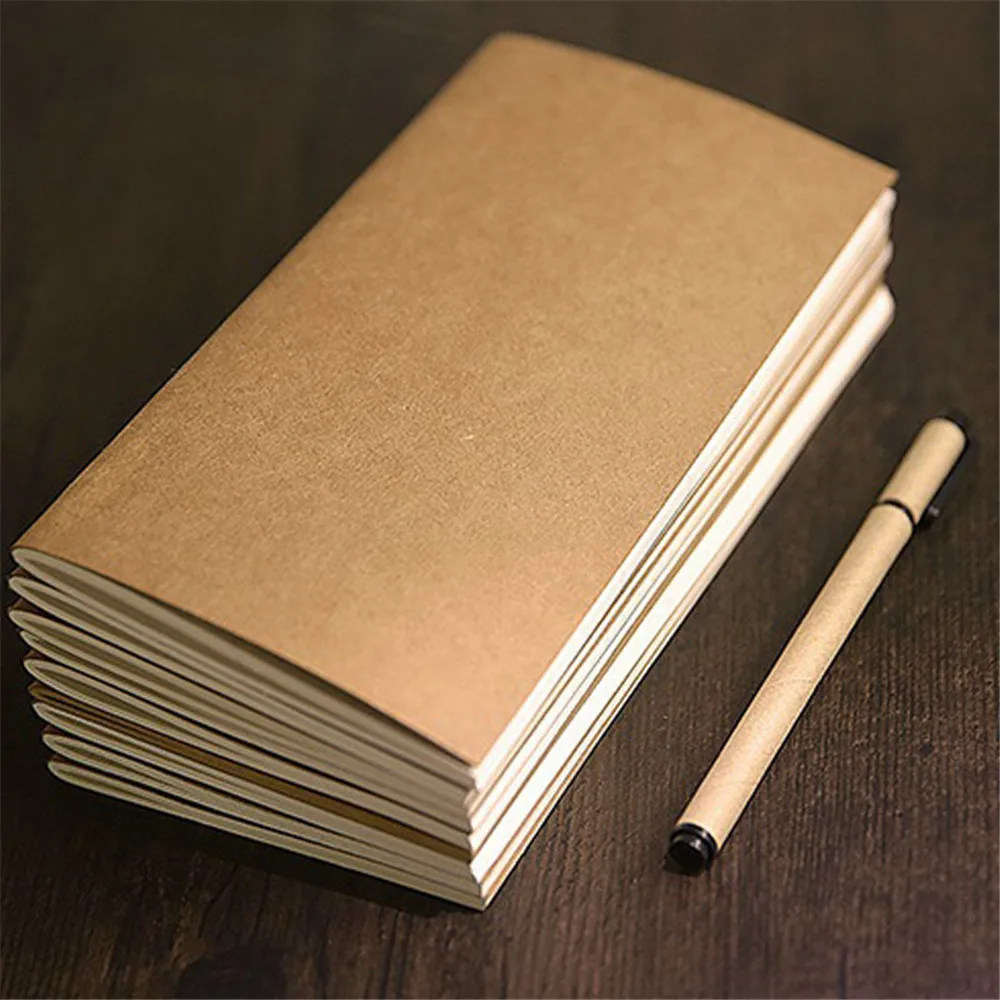 

32 Sheets Vintage Kraft Paper Notebook Blank Lattice Line Weekly Monthly Planner Schedule Diary Organizer School Office Supplies