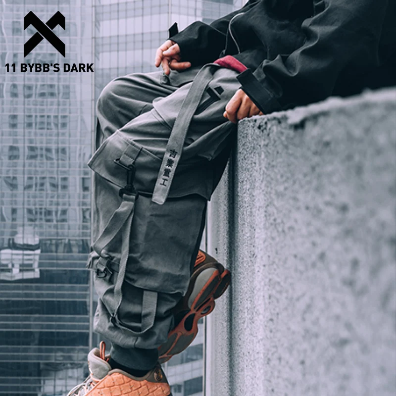 Trousers Joggers Cargo-Pants BYBBS Dark-Techwear Multi-Pockets Hip-Hop Casual 11 Elastic-Waist