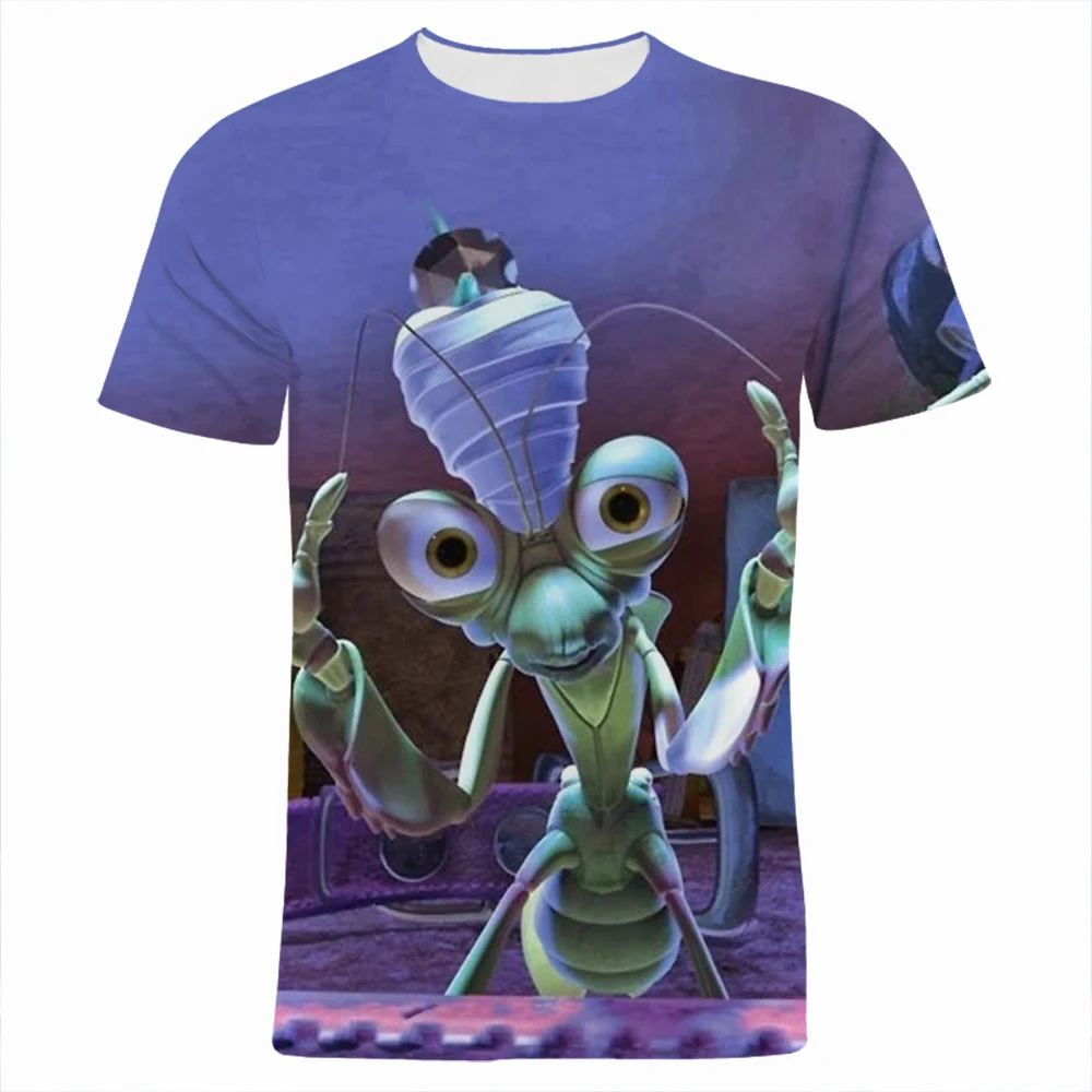 2021 New Summer T Shirt For Boys Disney A Bug's Life Cartoon Anime Girl Kids Clothes Casual 3D Printed Children Tee Shirts baby white cotton t shirt	