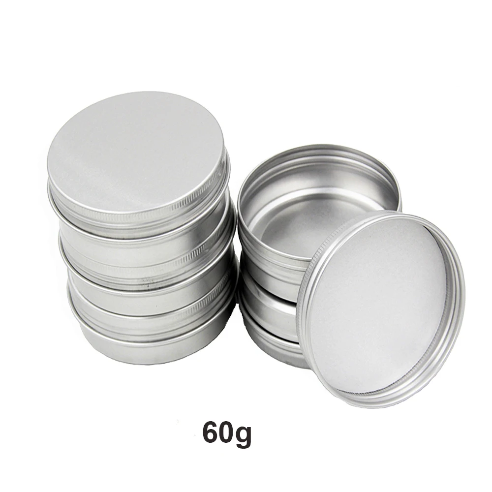 

Metal Candle Containers with Lids 60g Empty Aluminum Tin Box 2 Oz Sample Packaging Jars for Cosmetics Wholesale 50pcs/lot