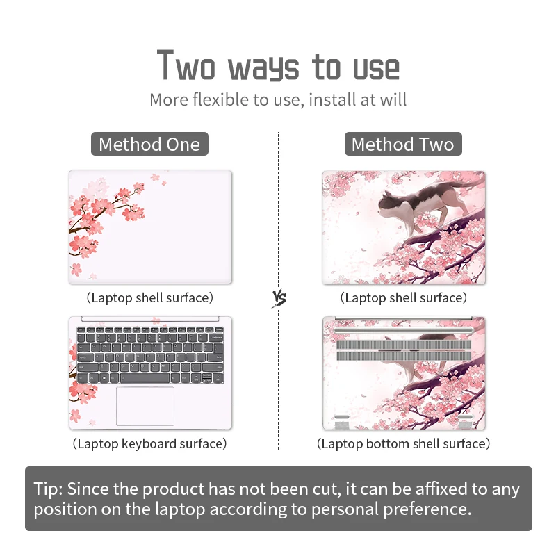 Laptop Sticker Vinyl Film Sticker DIY Cat Notebook PVC Skin 12"/13"/14"/15"/17" for Acer/Macbook/Lenovo/Asus/HP/Dell