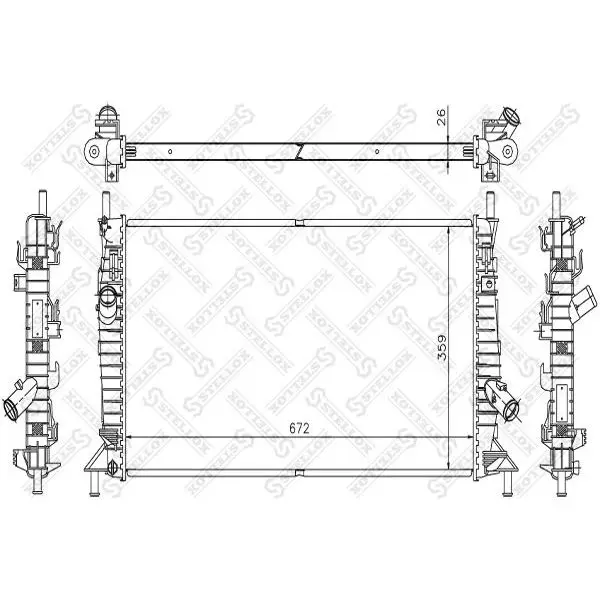 Радиатор системы охлаждения Mazda 3, Ford Focus II/C-Max 1.4-2.0