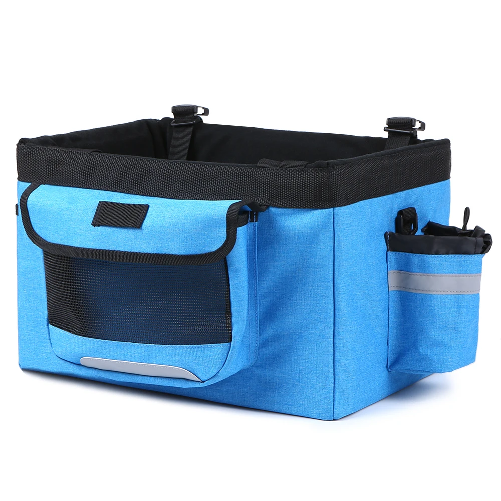 

Foldable Bicycle Front Basket Removable Bike Pet Basket Pet Dog Cat Rabbit Carrier Camping Tote Bag