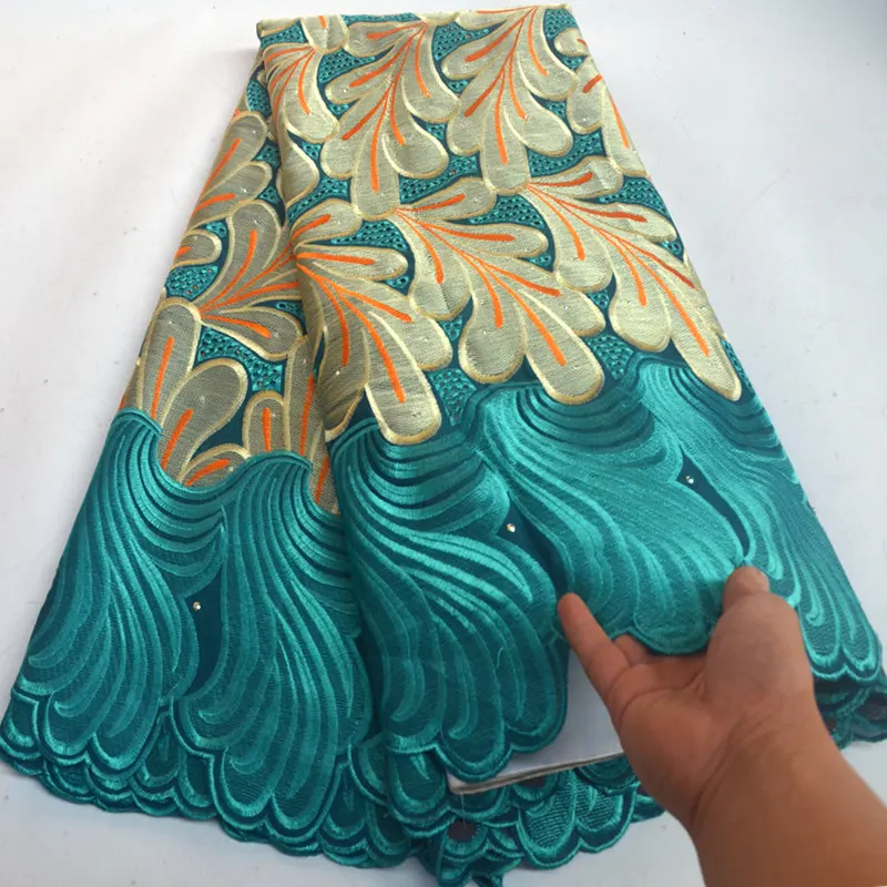 Высококачественная швейцарская вуаль, кружевная ткань, африканская сухая хлопковая ткань, очень красивые нигерийские кружева вуаль, 5 ярдов DG245 - Цвет: 15
