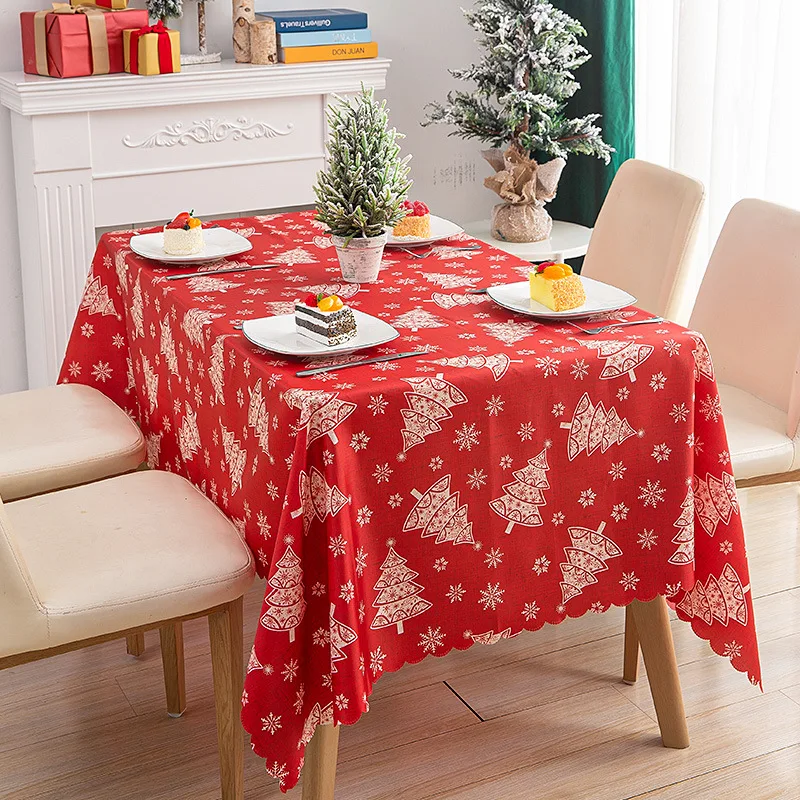 

Christmas Table Runner Tablecloth Placemat Festival Party Holiday Decoration Placemat Desktop Home Elegant Decor RQ-39