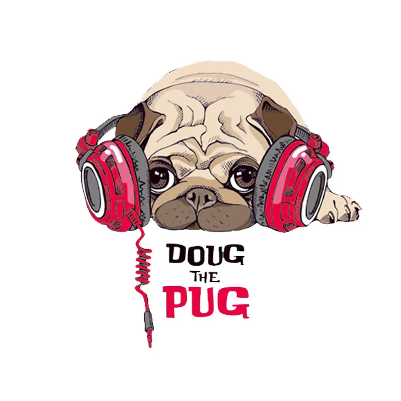 

Poemyi Doug The Pug Diy Patch Iron on Transfer For Clothing Heat Transfers Thermo Stickers Patches Applique Clothes Riverdale R