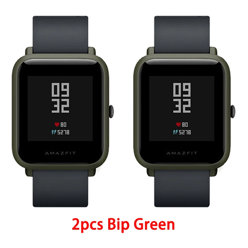 Смарт-часы Amazfit bip с английским/испанским/русским мультиязычным спортом, глобальная версия фитнес-часов - Цвет: Green 2pcs