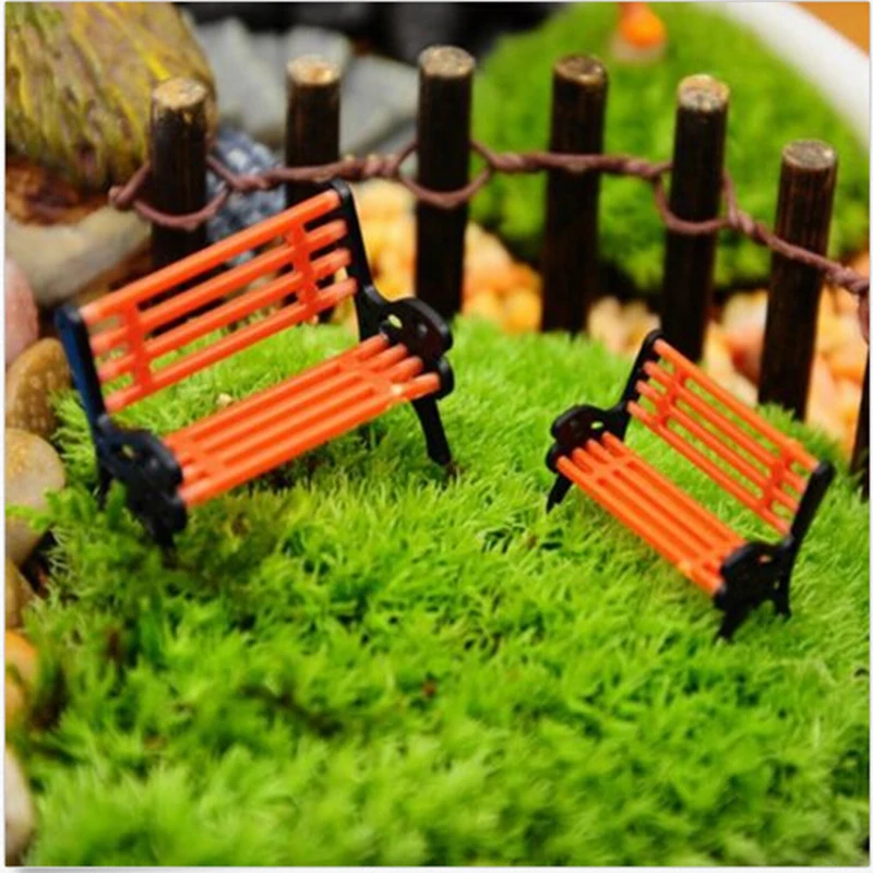 Mini Garden Miniature Park Seat Bench Ornament Craft DIY Fairy Dollhouse  ZD* 