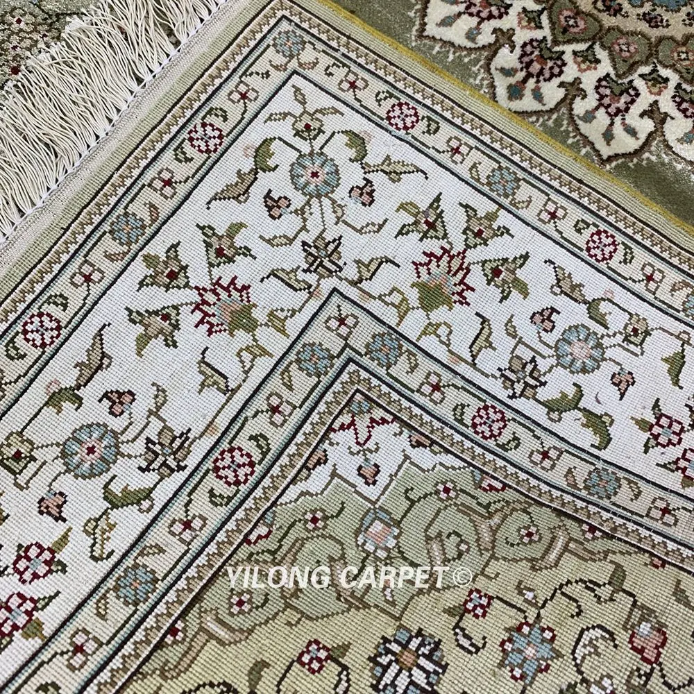 YILONG 3'x5' Тебриз ковер цветочный ручной узлом изысканный персидские турецкие шелковые коврики(HF221B