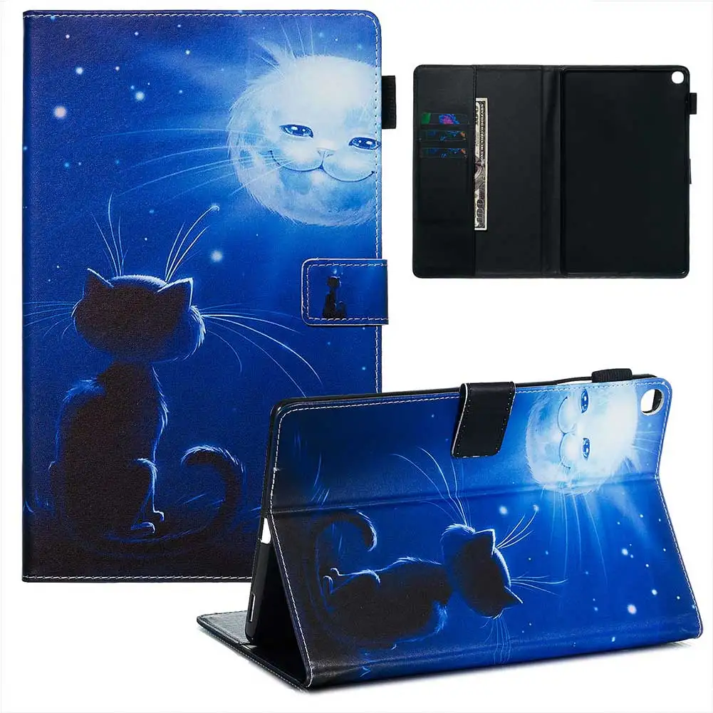 Кожаный чехол-подставка с принтом для samsung Galaxy Tab A, 10,1 дюймов, SM-T510, T515, 8,0 дюймов, SM-P200, SM-P205,, противоударный чехол