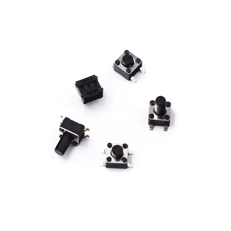 4.5*4.5 mm 4.5X4.5 Tact Switch Push Button Switch Copper 4PIN SMT SMD Micro 4.5x4.5x3.8/4.3/5/6/7 MM 50PCS/LOT