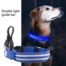 

Dog LED light collar, rechargeable, with USB light, waterproof, 3 flashes, adjustable for pets of small, medium and large dogs