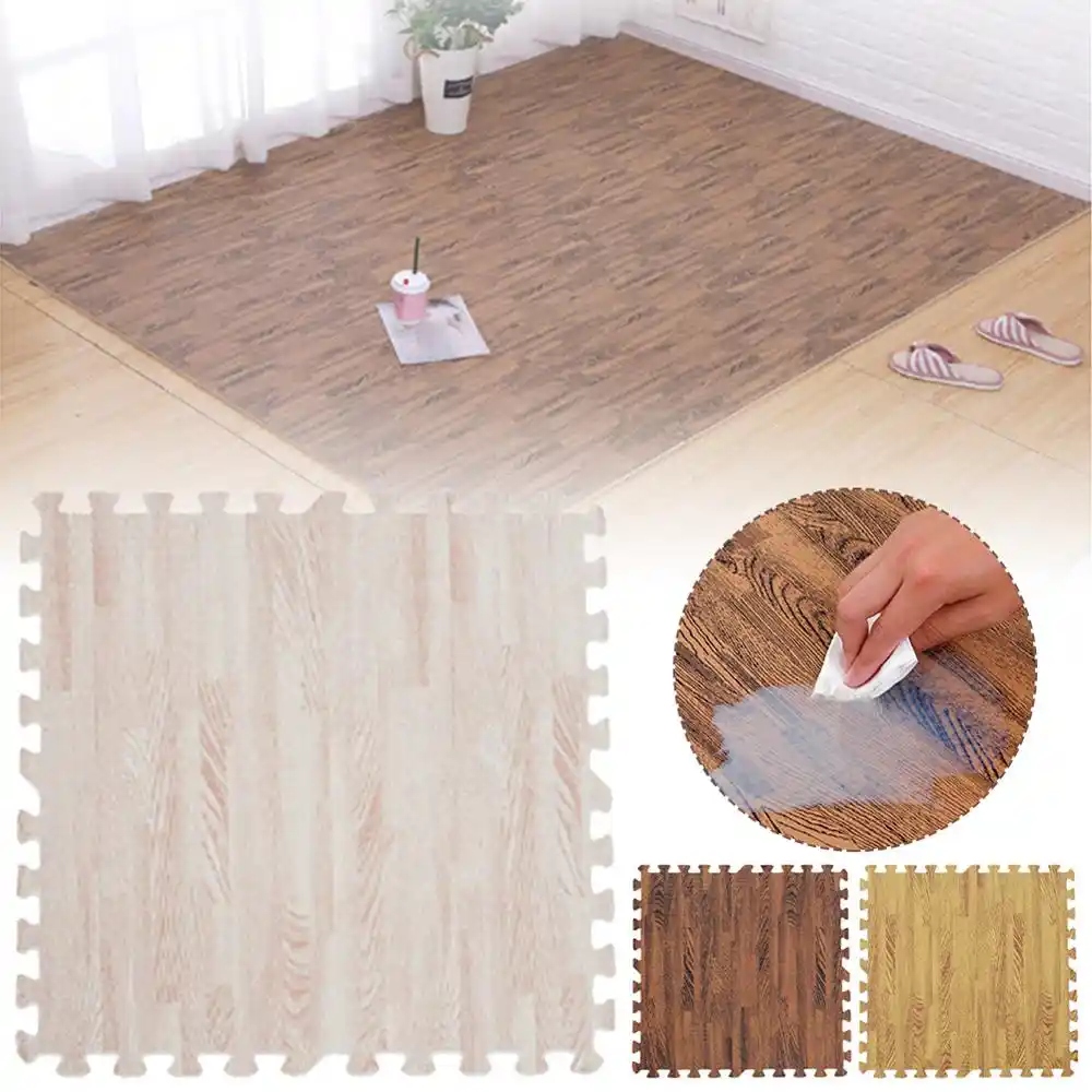 wood grain foam playmat
