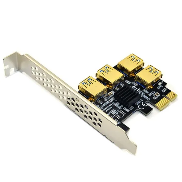 Placa adaptadora pcie riser 4 portas, novo