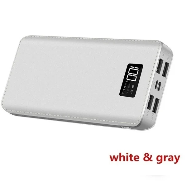 White-30000mAh Xiaomi горячая Распродажа 30000 мАч Внешний аккумулятор 4 USB порта с двойным входным портом цифровой дисплей портативное зарядное устройство Аксессуары для мобильных телефонов - Цвет: White-30000mAh