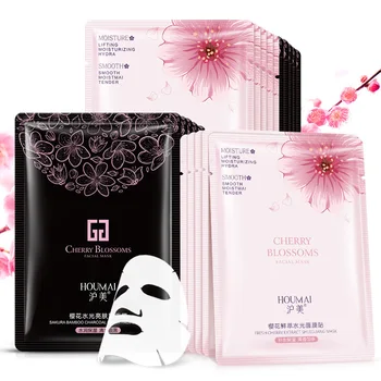 

1pc New Whitening Face Mask Snail & Bamboo & Seaweed & Cherry Blossoms Essence Facial Mask Hydrating Moisturizing Skin Care Mask