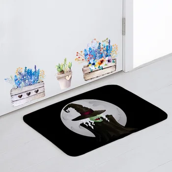 

Cartoon Halloween Door Mat Ghost Skull Pumpkin Sofa Decoration Blanket Spider Eyeball Coffee Unicorn Tombstone Bathroom Mat