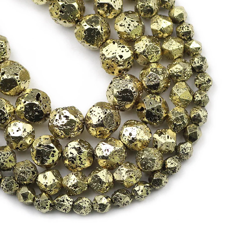Antique Rose Gold Volcanic Lava Stone Beads for Jewelry Making & DIY Bracelets